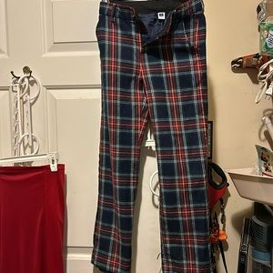 JANIE AND JACK BOYS 10 adorable red tartan wool pant with adjustable waistband